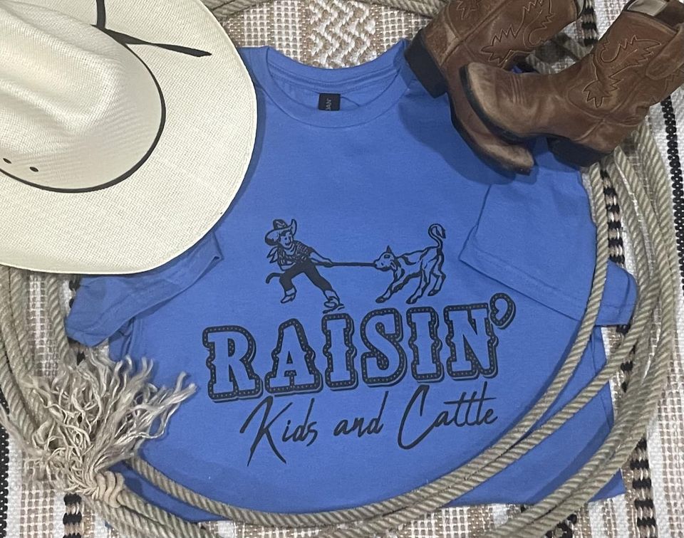 Raisin' Kids and Cattle Tee